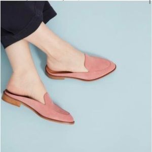 Pink loafers, mules nt Everlane